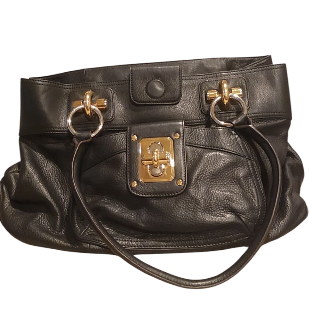 Black Leather Tote Bag